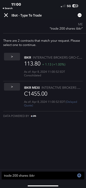 The trade with IBot for the iPhone. 